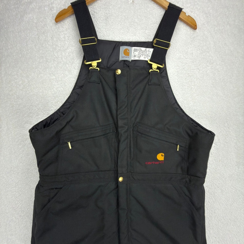 Carhartt Quilt‎ Lined Arctic Bibs Overalls Mens 40x34 R12 BLK Black NWT NOS